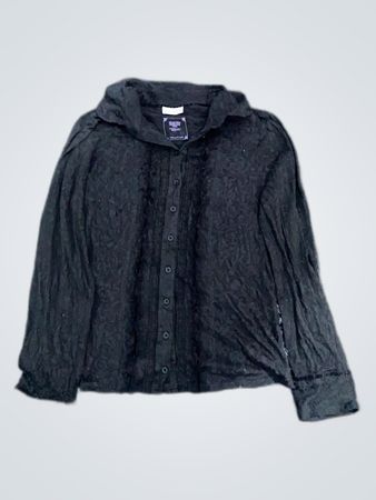 Black Long-Sleeve Button-Up Shirt