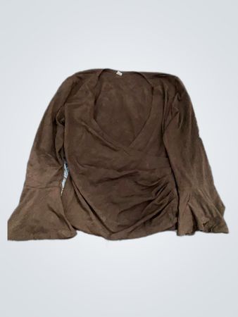 Brown Long Sleeve Top with Bell Sleeves