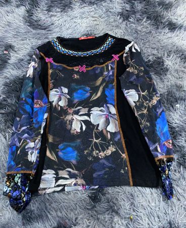 RED Valentino Floral Print Long-Sleeve Blouse
