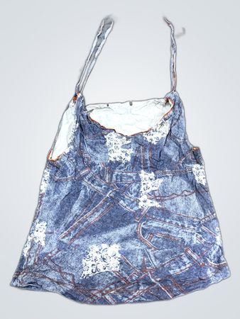 Blue and White Denim Romper