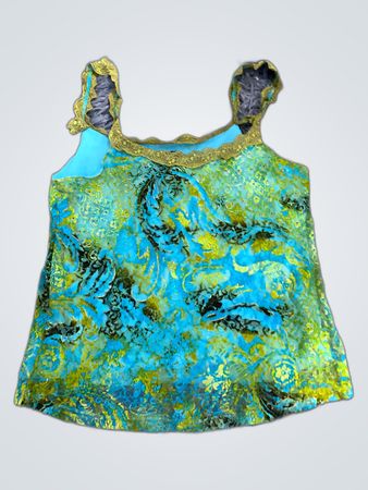 Blue and Green Floral Tank Top