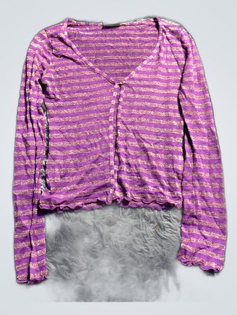 Purple Striped Long Sleeve Top