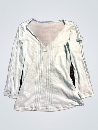 Unbranded Light Blue Pleated Long Sleeve Top