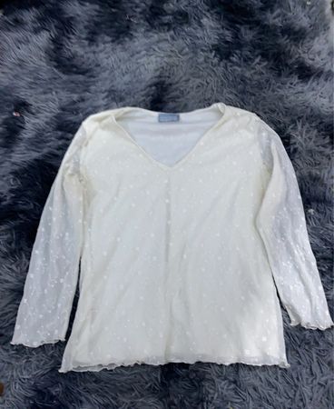 White Long Sleeve Sheer Blouse