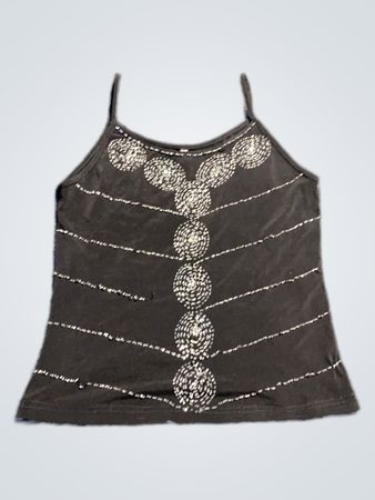 Black Camisole with Rhinestone Design