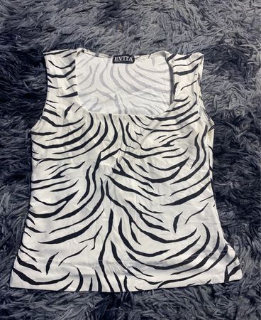 Evita Zebra Print Tank Top