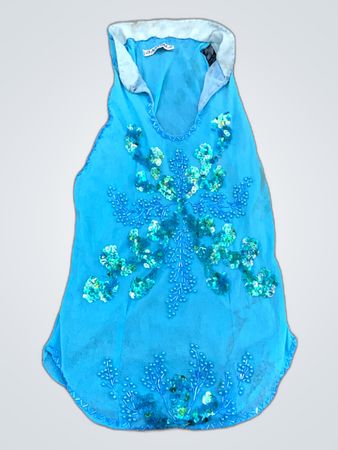 Blue Sequined Dog Dress