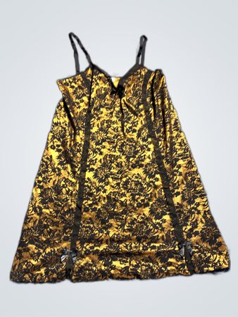 Gold and Black Floral Dress