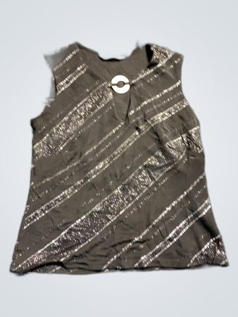 Black and Silver Sequined Top