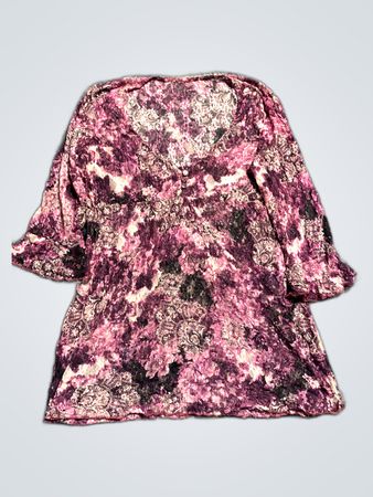 Blouse with Floral Velvet Fabric