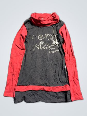 Unbranded Black and Red Graphic Long-Sleeve Top