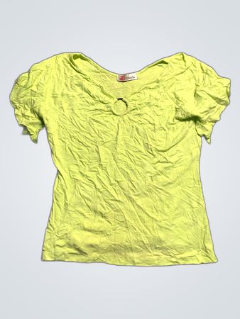 Hemda Lime Green Short Sleeve Top
