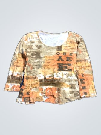 Newspaper Print Long Sleeve Shirt