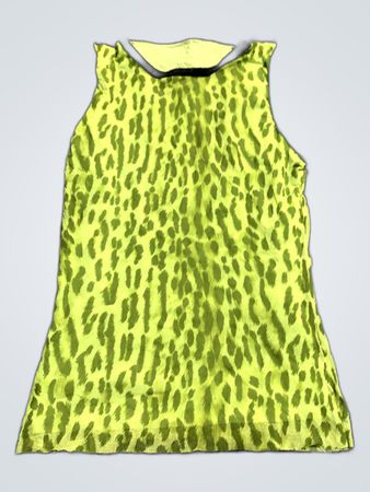 Lime Green Animal Print Tank Top