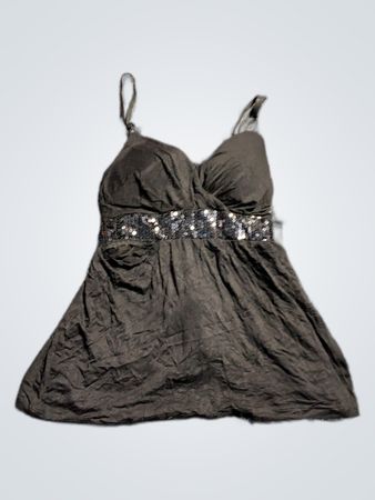 Black Camisole with Sequined Waistband