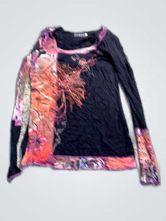 BCBG Max Azria Printed Long-Sleeve Blouse
