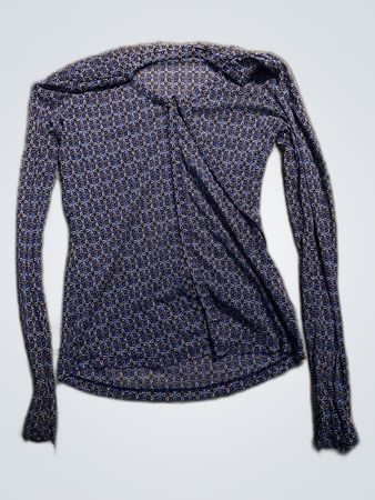 Blue Long-Sleeve Top with Pattern