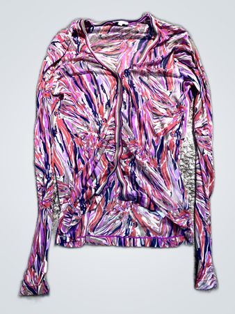 Long-Sleeve Top with Multicolor Pattern
