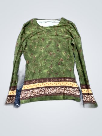 Green Floral Long-Sleeve Top