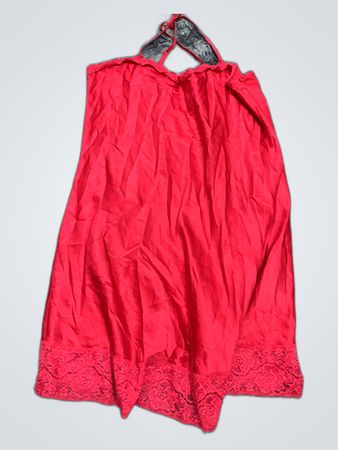 Red Lace-Trimmed Sleeveless Top