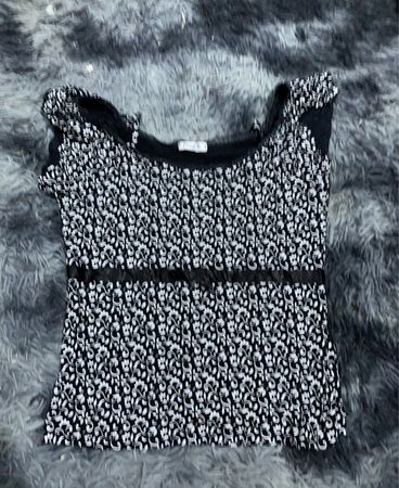 Black and White Floral Pattern Tank Top
