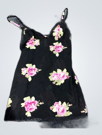 Black Floral Chemise