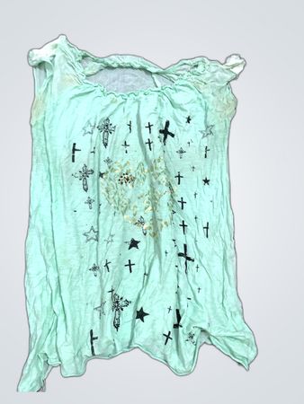 Unbranded Mint Green Graphic Sleeveless Top