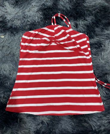 Red and White Striped Halter Top
