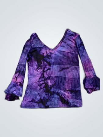 Purple Tie-Dye Long-Sleeve Top