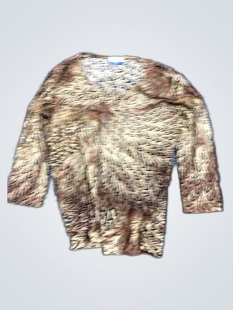 Brown and Tan Animal Print Sweater