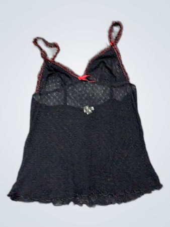 Black Camisole with Red Trim