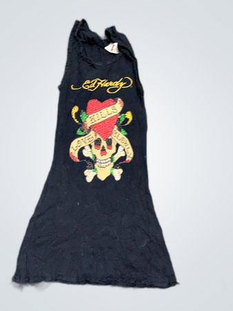 Ed Hardy Sleeveless Dress with Skull Design
