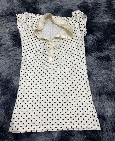 White Dress with Black Polka Dots