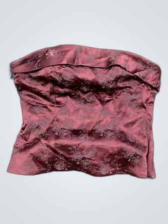 Maroon Satin Tube Top