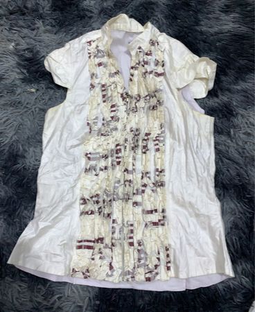 Unbranded White Sleeveless Ruffled Blouse