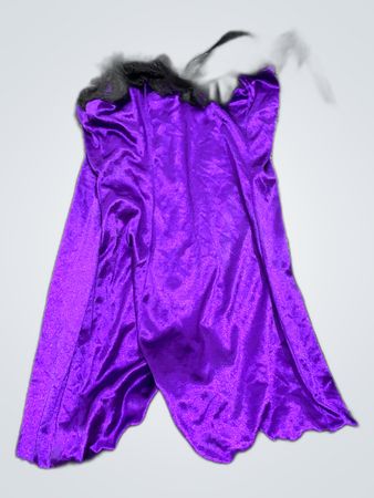 Purple Satin Chemise with Black Lace Trim