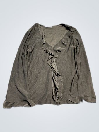 Gray Ruffled Blouse