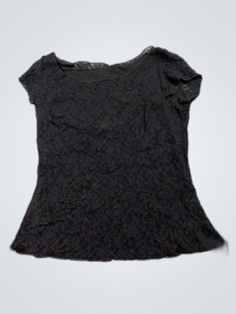 Unbranded Black Lace Short Sleeve Top