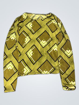 Green Patterned Long Sleeve Shirt