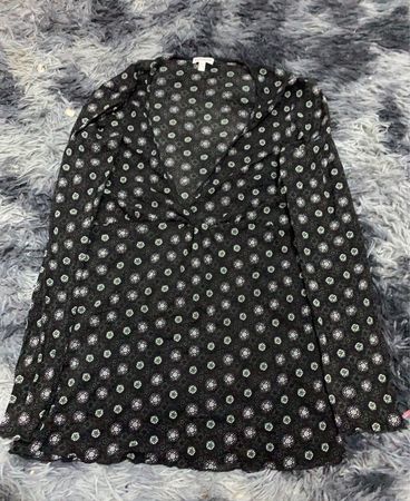 Blouse with White Polka Dots on Black Background