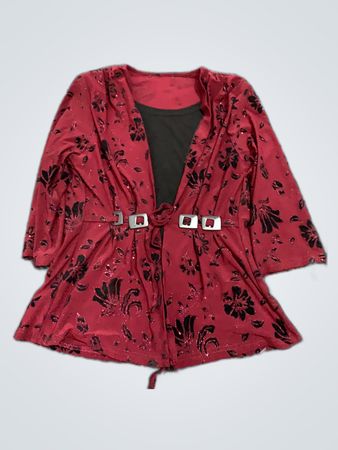 Red Floral Blouse