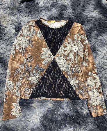 Brown Floral Blouse