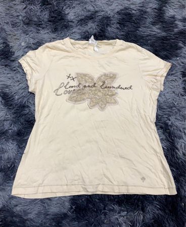 T-Shirt with Butterfly and Text Design