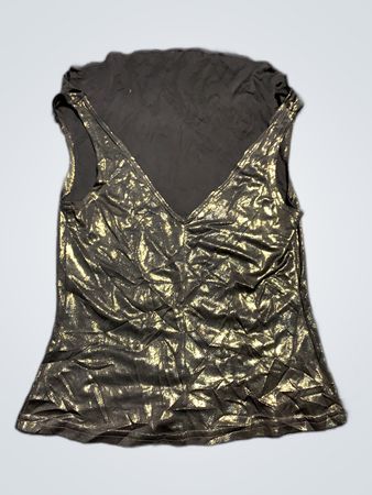 Black and Gold Sleeveless Top