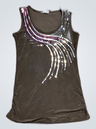 Black Sequined Tank Top