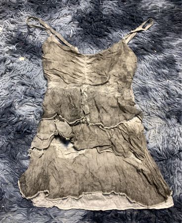 Gray Ruffled Tank Top