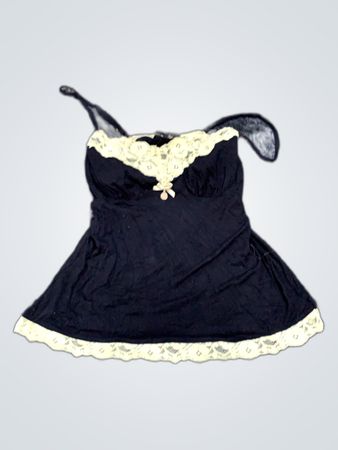 Black Camisole with Lace Trim