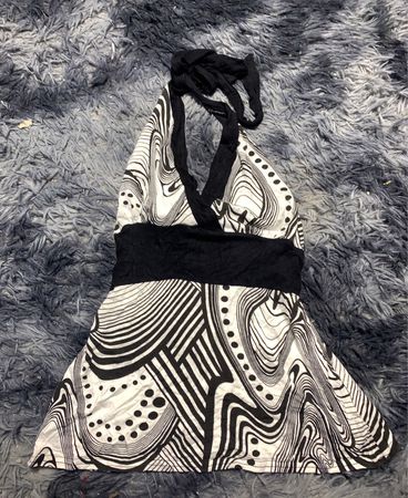 Black and White Patterned Dress