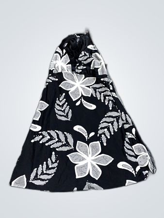 Black and White Floral Halter Dress