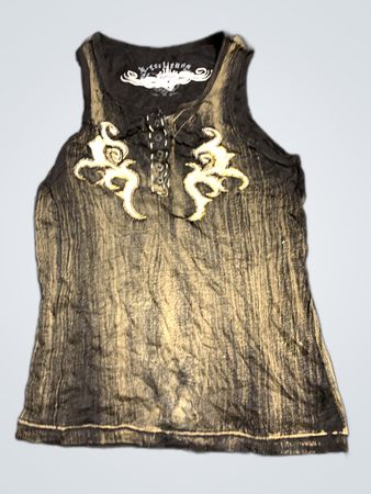 Black and Gold Sleeveless Top
